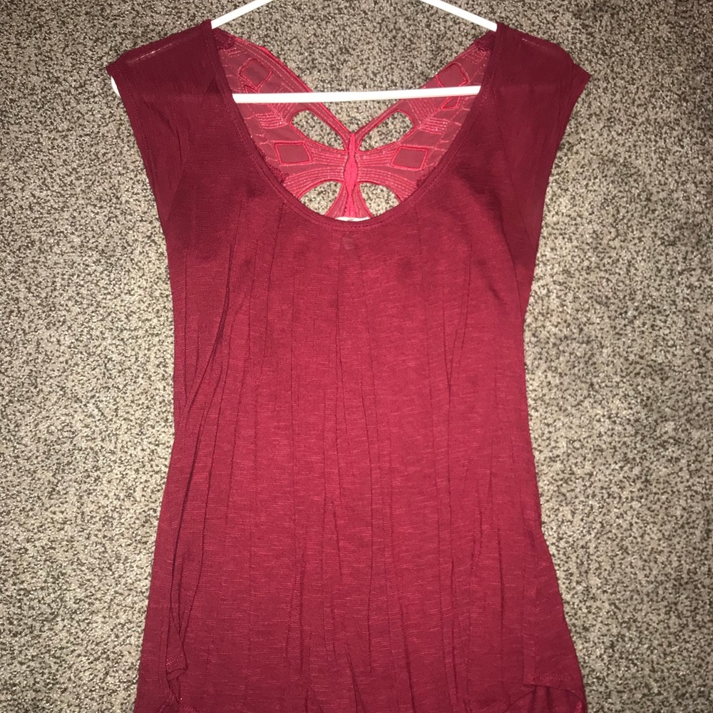 Red butterfly shirt